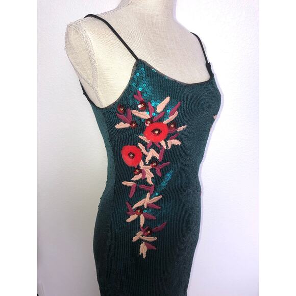 GUESS Juju Green Sequin Floral Mini Cocktail Dress - S - Picture 4 of 7